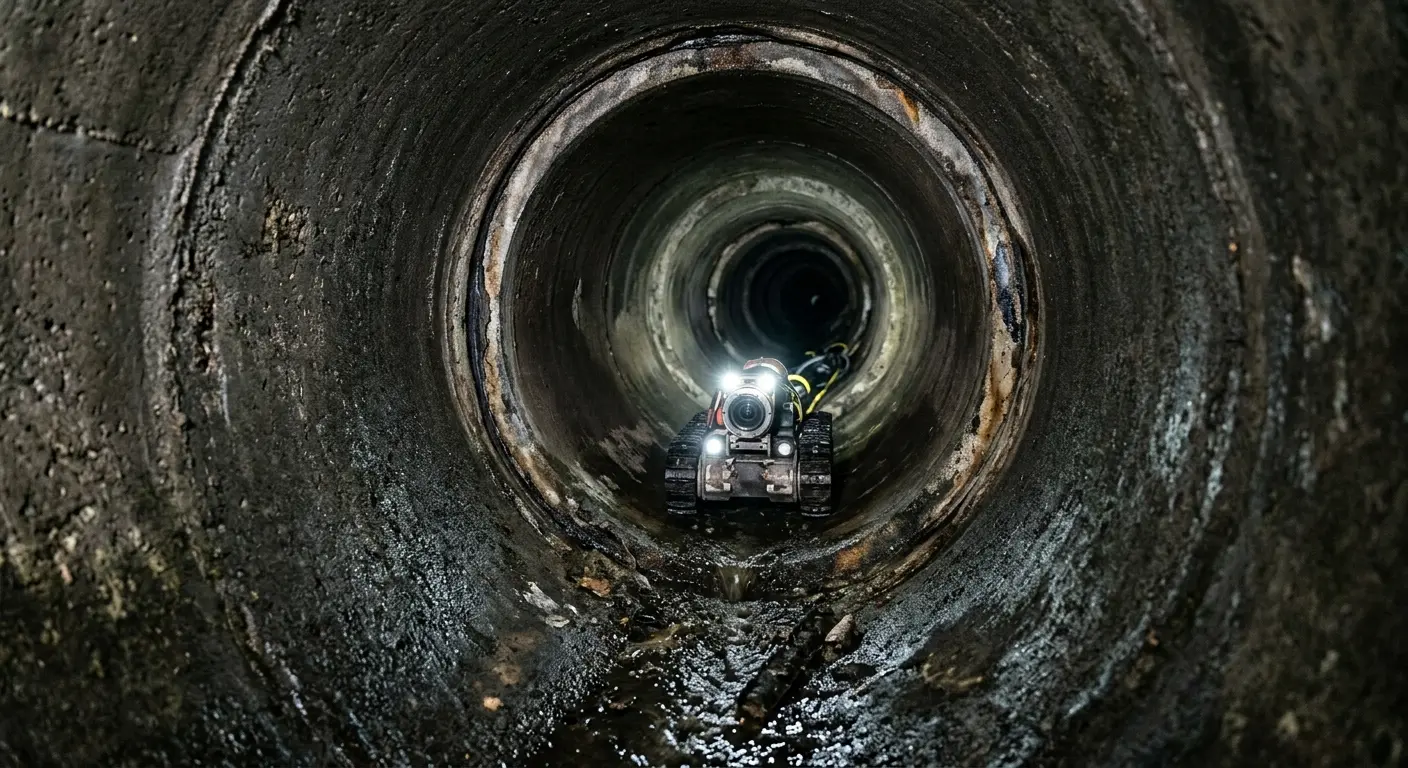 Robotic sewer camera inspecting pipe interior for Drain Snake Service in Carson